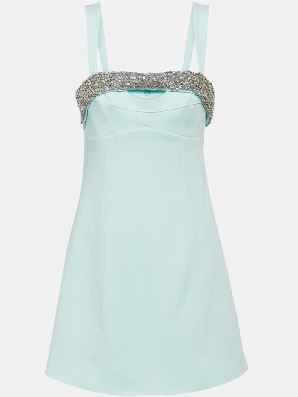 NWT SIMKHAI light blue Strap Mini Dress with Crystal Trim